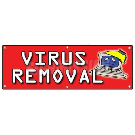 Signmission VIRUS REMOVAL BANNER SIGN computer repair fix PC IT laptop malware tech B-72 Virus Removal